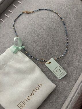 eNewton Blue and Gold Seed Bead Necklace
